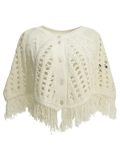 Rakkì Perforated Cotton Cape Jackets And Coats White