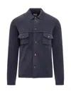 Rakkì Brown Wool Overshirt With Front Pockets In Blue