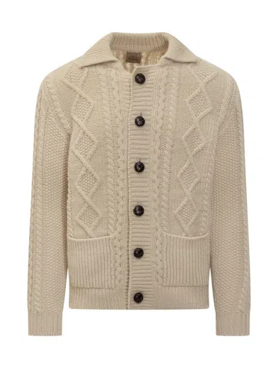 Rakkì Aran Cable-knit Cardigan In Neutral