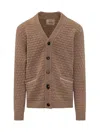 Rakkì Rakki Textured Knit Cardigan In Brown