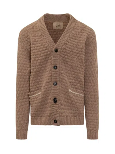 Rakkì Rakki Textured Knit Cardigan In Brown