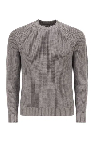 Rakkì Ribbed Crew-neck Sweater In Gray