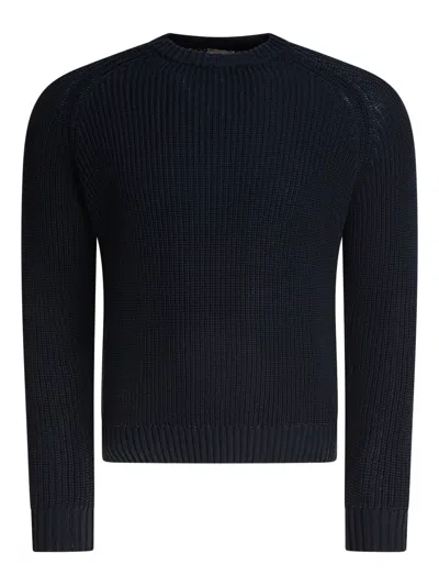 Rakkì Ribbed Crew-neck Sweater In Blue