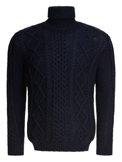 RAKKÌ ROLL-NECK CABLE-KNIT SWEATER