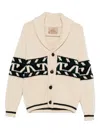 Rakkì Shawl-collar Patterned Cardigan In Neutral