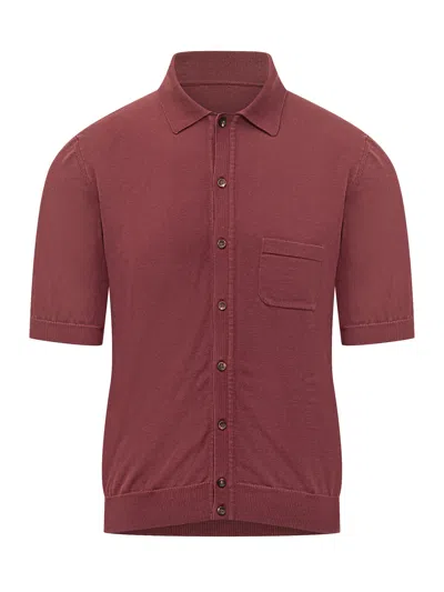 Rakkì Rakki Stylish Polo Shirt With Pocket In Cherry