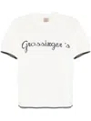 Rakkì Grossinger's T-shirt In Knitted Cotton In Blu E Bianco