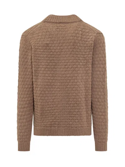 Rakkì Rakki Textured Cardigan For Fall 2025 In Cammello/naturale