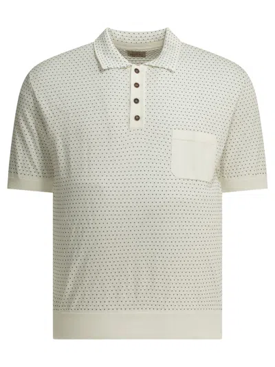 Rakkì Textured Knit Polo Shirt Buttons Polo Shirts White
