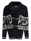 Rakkì Toggle-fastening Patterned Cardigan In Blue