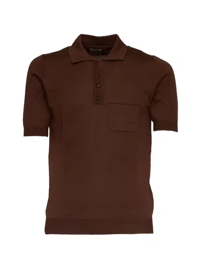 Rakkì Tokyo Short-sleeve Polo Shirt In Brown
