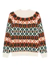 Rakkì Crew Neck Sweater With Geometric Pattern Rakki In Multi