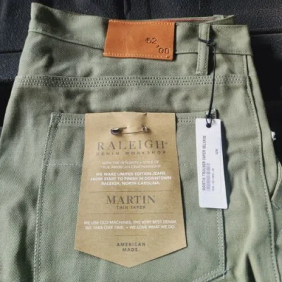 Pre-owned Raleigh Denim Workshop - Martin Trouser Caper Selvedge (x/90) Limited Edition In Green