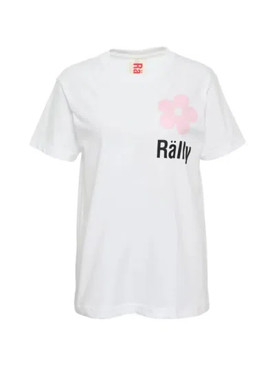 Rally Movement Flower And Logo-print T-shirt In White