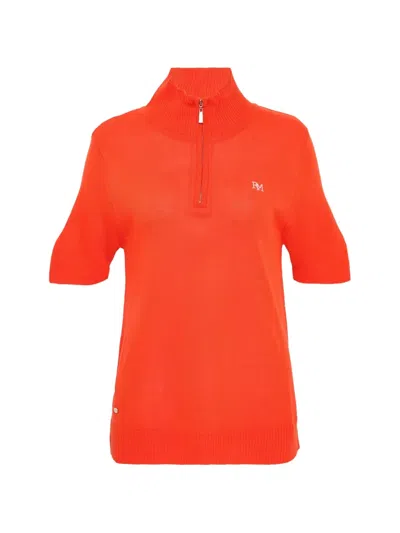Rally Movement Half-zip Short-sleeve Polo Top In Red