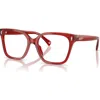 Ralph 53mm Square Optical Glasses In Red