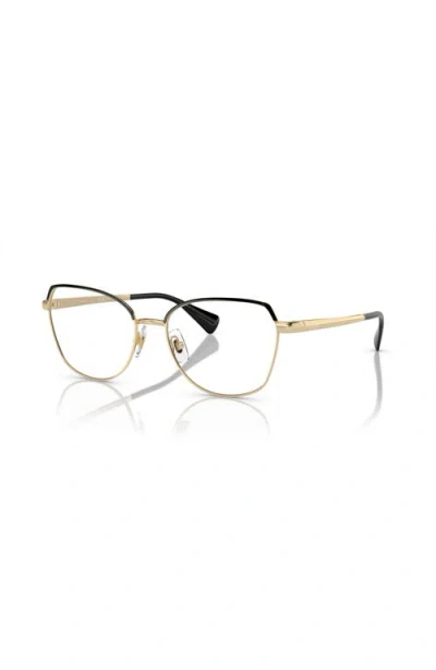 Ralph 55mm Irregular Optical Glasses In Gold
