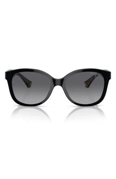 Ralph 55mm Polarized Gradient Cat Eye Sunglasses In Black