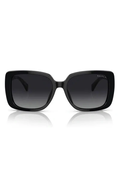 Ralph 55mm Polarized Rectangle Sunglasses In Purple