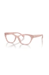 Ralph 55mm Rectangle Optical Glasses In Pink