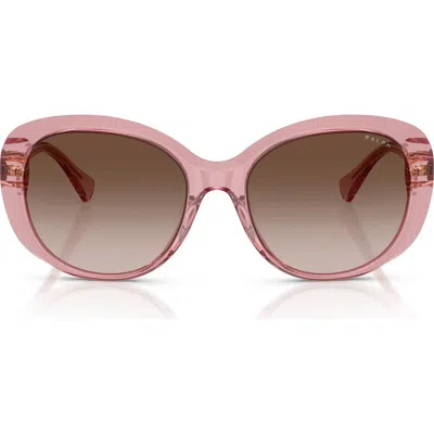Ralph 56mm Gradient Round Sunglasses In Pink