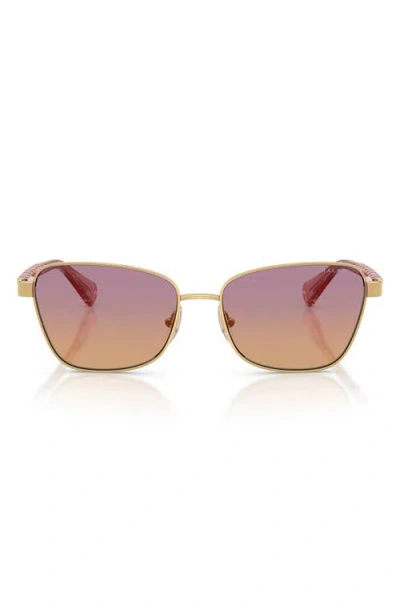 Ralph 56mm Oversize Gradient Irregular Sunglasses In Gold