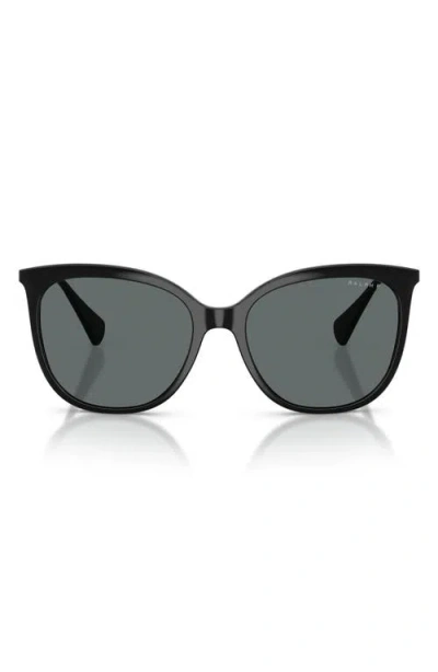 Ralph 56mm Polarized Butterfly Sunglasses In White