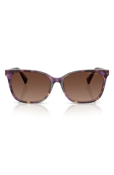 Ralph 56mm Polarized Square Sunglasses In Black