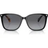 Ralph 56mm Polarized Square Sunglasses In Brown
