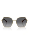 Ralph 58mm Polarized Gradient Square Sunglasses In Gold