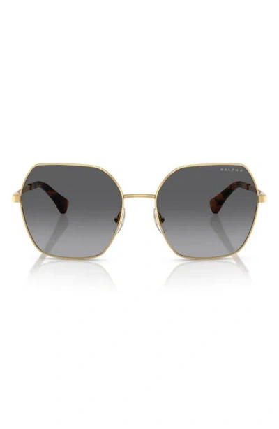 Ralph 58mm Polarized Gradient Square Sunglasses In Gold
