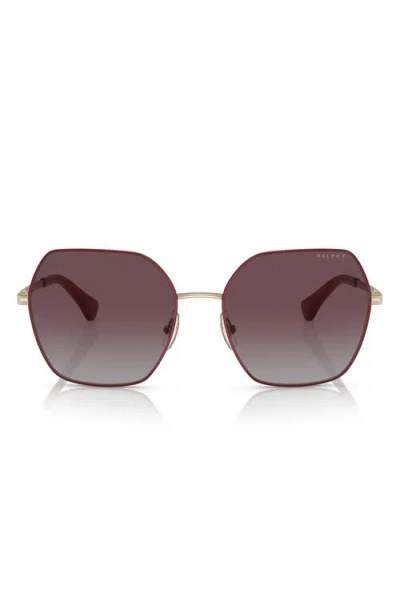 RALPH RALPH 58MM POLARIZED GRADIENT SQUARE SUNGLASSES