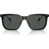 Ralph Lauren Ralph By  55mm Rectangular Sunglasses In Shiny Black