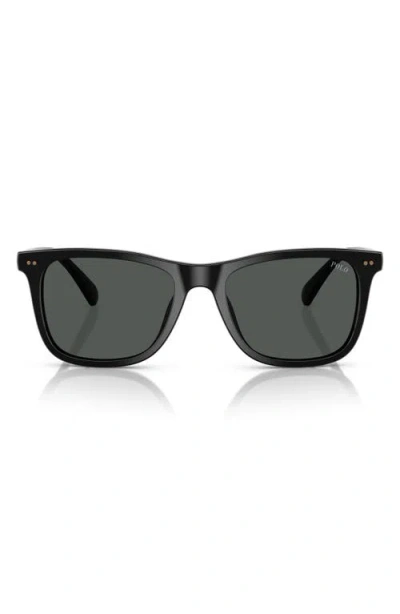 Ralph Lauren Ralph By  55mm Square Sunglasses In Shiny Black