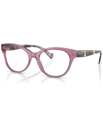 Ralph Lauren Women's Cat Eye Eyeglasses, Ra714154-o In Shiny Transparent Violet