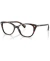 Ralph Lauren Women's Pillow Eyeglasses, Ra714651-o In Shiny Havana