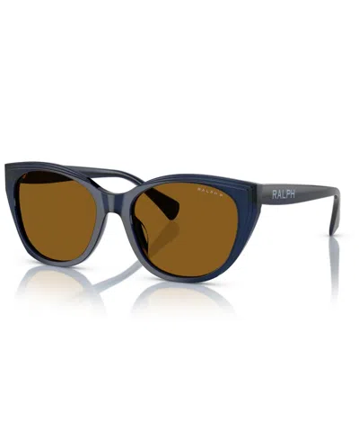 Ralph Lauren Women's Polarized Sunglasses Ra5324u In Shiny Transparent Blue