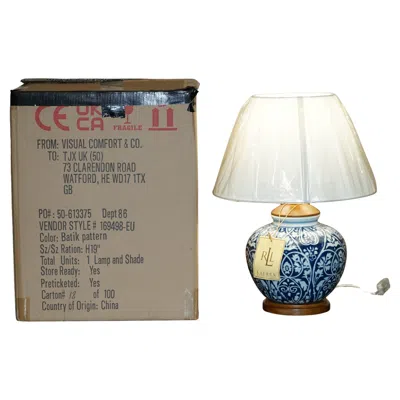 Pre-owned Ralph Lauren 1 Of 4 Brand New In The Box  Porcelain Vase Cobalt Blue Table Lamps