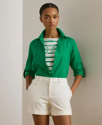 Ralph Lauren 100% Linen Shirt In Green