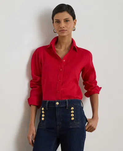 Ralph Lauren 100% Linen Shirt In Red