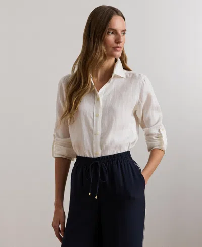 Ralph Lauren 100% Linen Shirt, Regular & Petite In Birch Tan