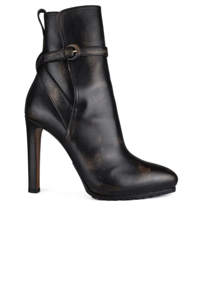 Ralph Lauren Recelle Buckle-strap Boots In Black