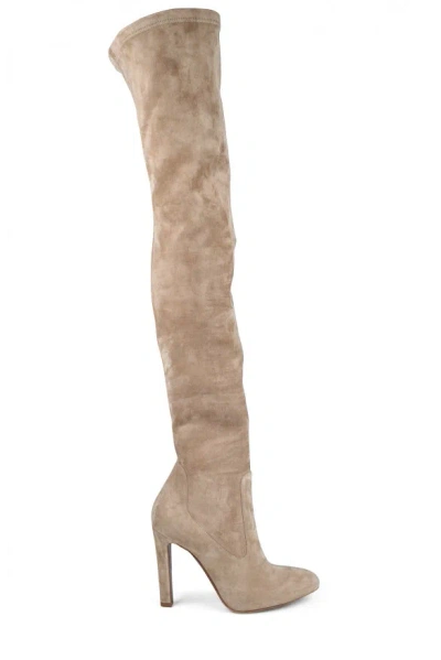 Ralph Lauren Almond Toe Thigh-high Boots In Neutral
