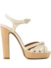 Ralph Lauren 125mm Kieran Heeled Sandals In Neutral