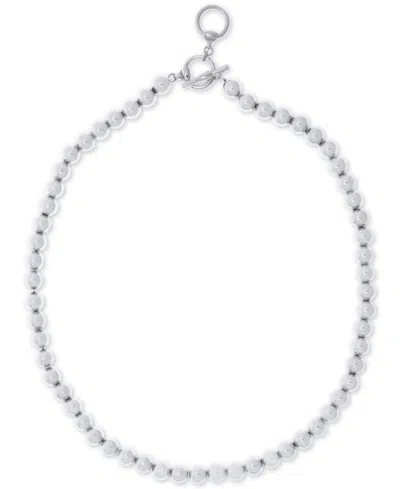 Ralph Lauren 16" Silver-tone Metal Bead (8 Mm) Necklace