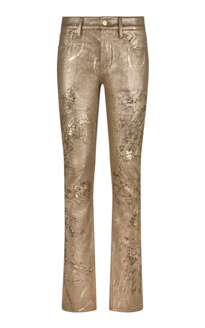 Polo Ralph Lauren 160 Metallic Low-rise Slim Jeans In Metallic