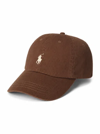 Ralph Lauren 16/1 Twill Cap Hat In Brown