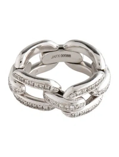 Pre-owned Ralph Lauren 18k Diamond Chain Ring In Multi
