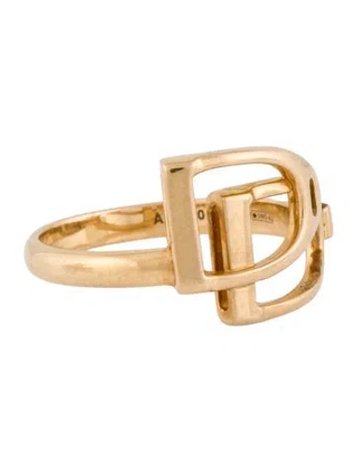 Pre-owned Ralph Lauren 18k Diamond Double-stirrup Ring In Multi