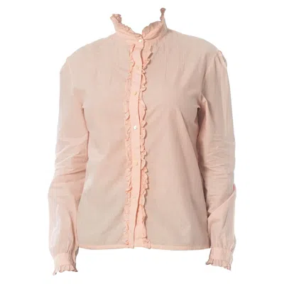 Pre-owned Ralph Lauren 1980s  Baby Pink Victorian Cotton Shirt